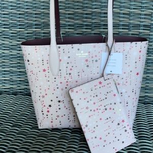 KATE SPADE TWINKLE SMALL REVERSIBLE TOTE & DETACHABLE WRISTLET